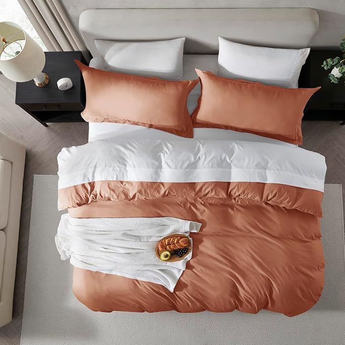 Nestl Rust California King Duvet Cover Sets - Image 5