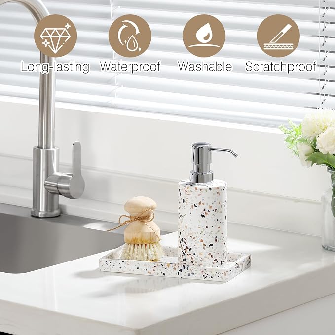 Luxspire Bathroom Vanity Tray, 8 x 4 inch Resin Kitchen Sink Tray - Image 2