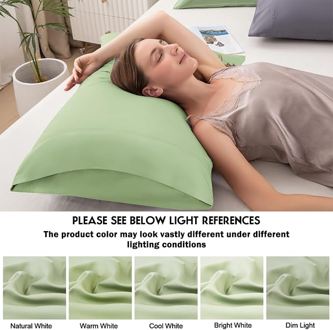 Pillowcases King Size 2 Pack, Cooling Viscose from Bamboo Pillow Cases - Image 6