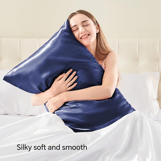 BEDELITE Satin Pillowcase with Zipper 2 Pack, Super Soft and Cooling Similar to - Image 2
