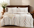 SLEEPBELLA Duvet Cover Set, 600 Thread Count Cotton Red & Yellow Floral Pattern by SLEEPBELLA