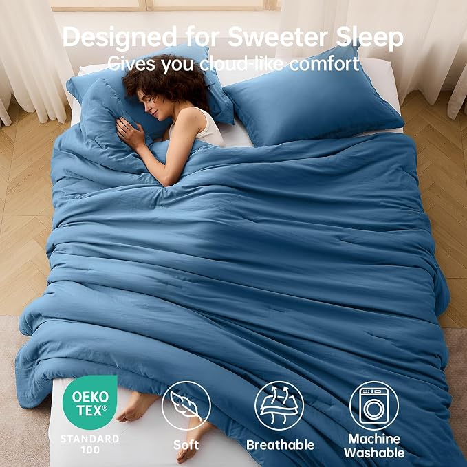 MUXHOMO Queen Comforter Set, All Season Ultra Soft Down Alternative Bedding - Image 2