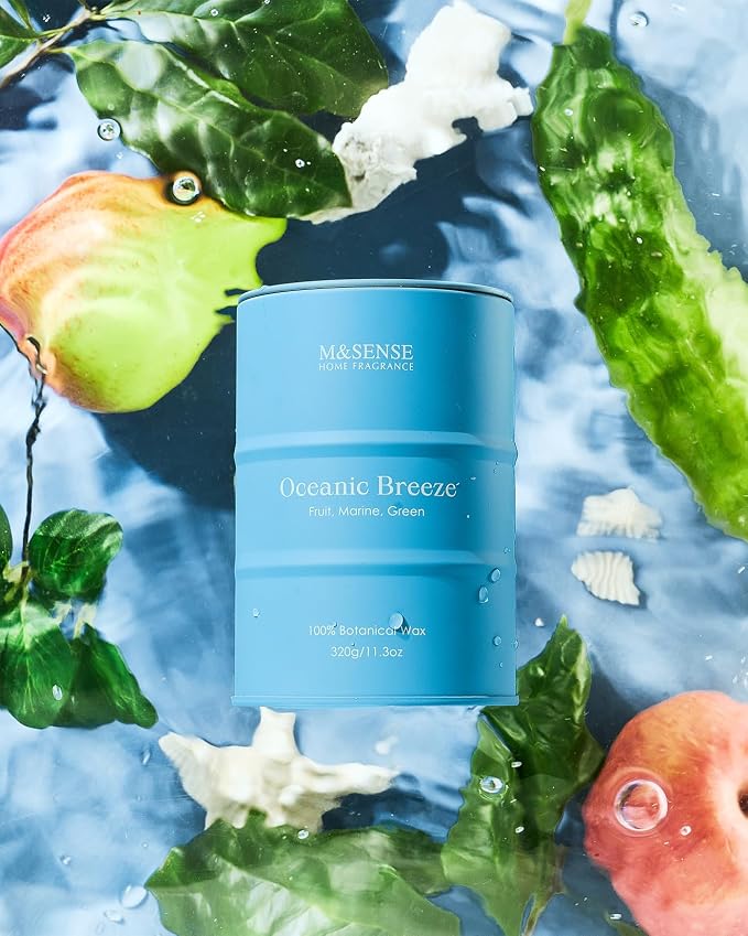 M&SENSE Oceanic Breeze Scented Candles Summer Soy Candle, Beach Candles Scented - Image 2