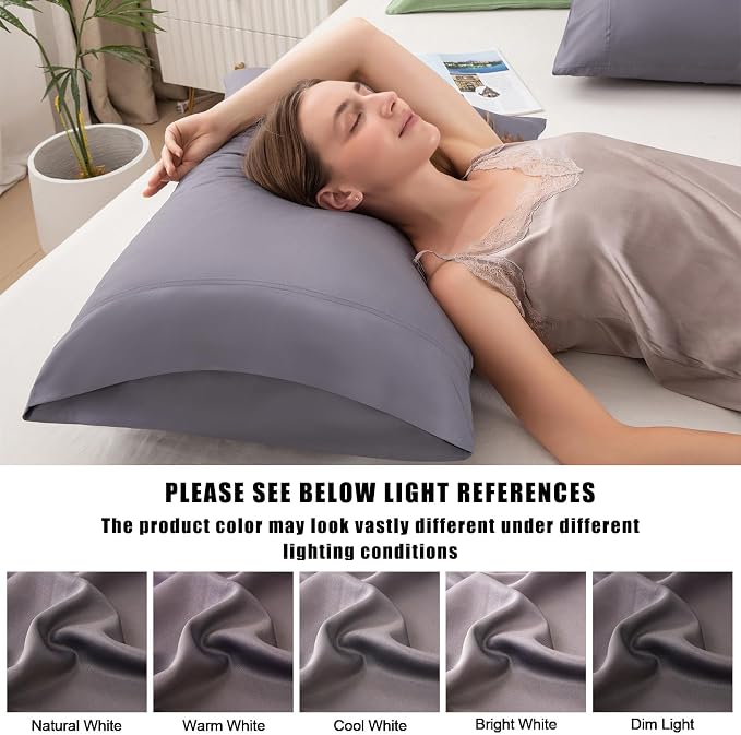 Pillowcases Queen Size 2 Pack, Cooling Viscose from Bamboo Pillow Cases - Image 7