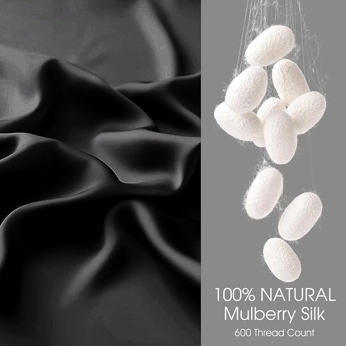 100% Silk Pillow Cases 2 Pack Standard Size Mulberry Silk Pillowcase - Image 2