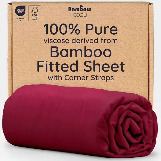 Bambaw 100% Viscose Derived from Bamboo King Size Fitted Sheet, Deep Pocket by Bambaw