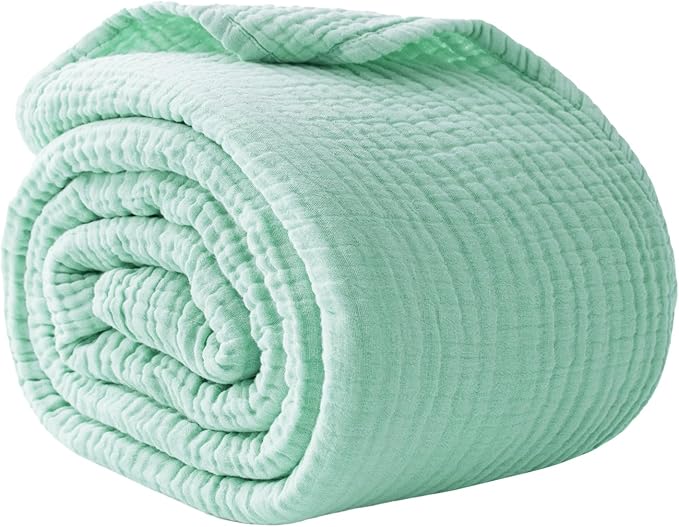 100% Cotton Muslin Blanket King 108" x 90", Breathable and Lightweight Cotton by Kozyhvn