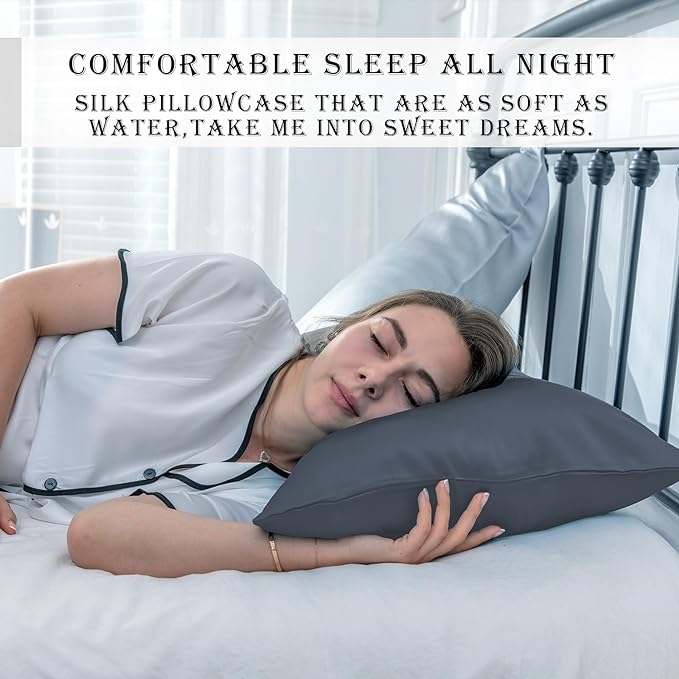 Silk Pillow Cases 2 Pack Soft Breathable and Sliky King Size Pillow Cases Set - Image 6