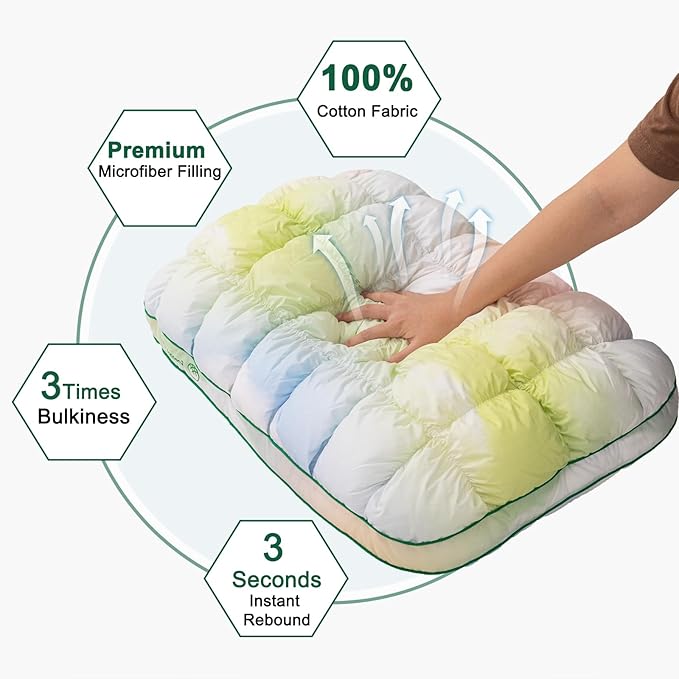 YOUR MOON Fluffy Support Bed Pillow King Size, Super Soft Premium - Image 3