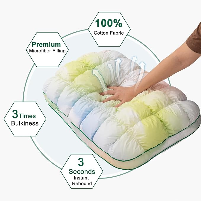 YOUR MOON Fluffy Support Bed Pillow Standard Size, Luxury Hotel Quality Bed - Image 3