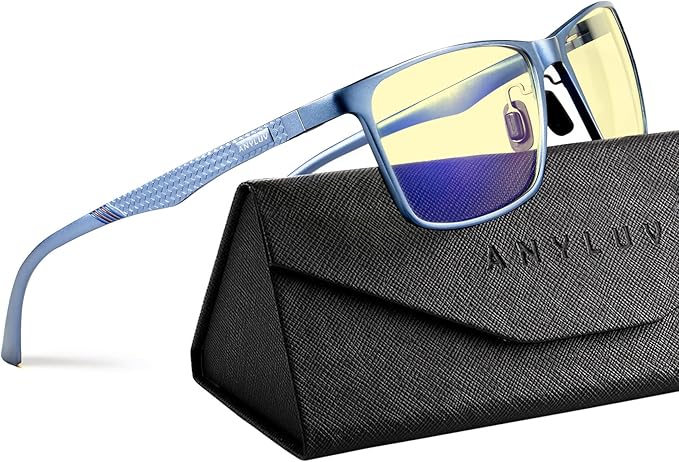 ANYLUV Blue Light Glasses Men, Relieve Eyestrain and Eye Protection, Al-Mg by ANYLUV
