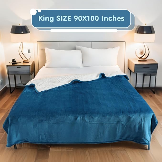 LaffyLo Electric Heated Blanket King Size 90 x 100, Dual Control, Fast Heating - Image 9