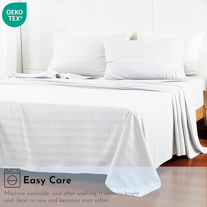 Cotton Flat Sheets Only, 600 TC 100% Cotton Flat Sheet Top Sheet Only, Full - Image 8