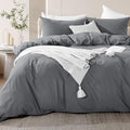 NEXHOME PRO Cotton Duvet Cover Set King Size Linen Look Textured Organic by NEXHOMEPRO