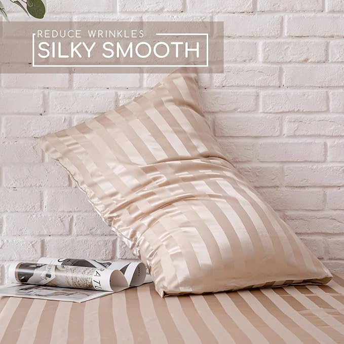 MR&HM Satin Bed Sheets, Queen Size Sheets Set - Image 4
