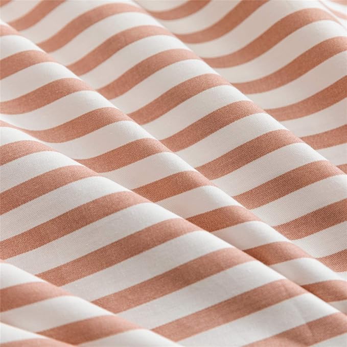 JELLYMONI 100% Natural Cotton 2pcs Striped Duvet Cover Sets, - Image 5