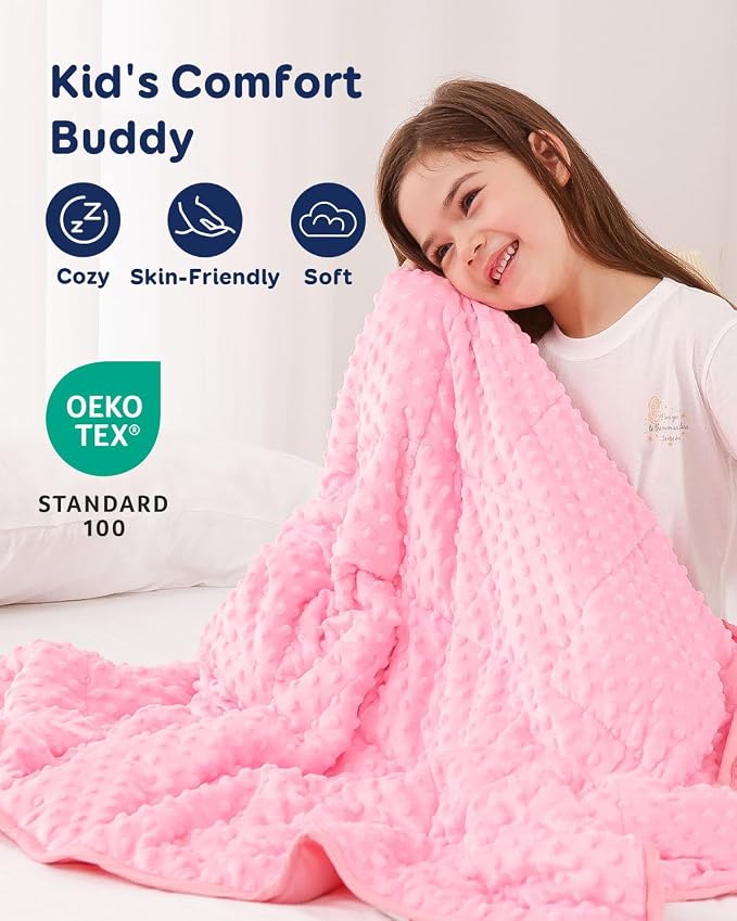 Kivik Weighted Blanket 7 lbs, Small Minky Dotted Blankets, Soft Heavy Blanket - Image 3