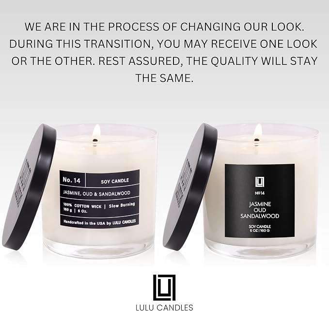 Lulu Candles | Jasmine, Oud & Sandalwood |Luxury Scented Soy Jar Candle | Hand - Image 2