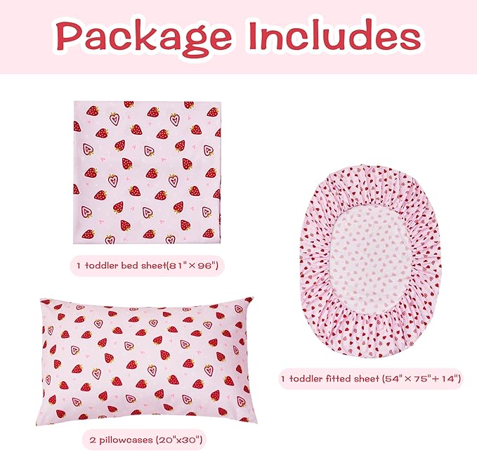 lasoftan Kids Sheet Set Full Size, Girls Full Sheet Set - Image 2