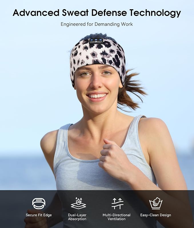 MUSICOZY Sleep Headphones Bluetooth 5.4 Headband, Wireless Earphones Music - Image 3
