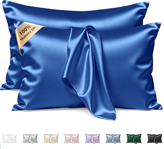 Silk Pillow Cases 2 Pack Standard Size Mulberry Silk Pillowcase Set of 2 by BRINGYOUTHEBEST