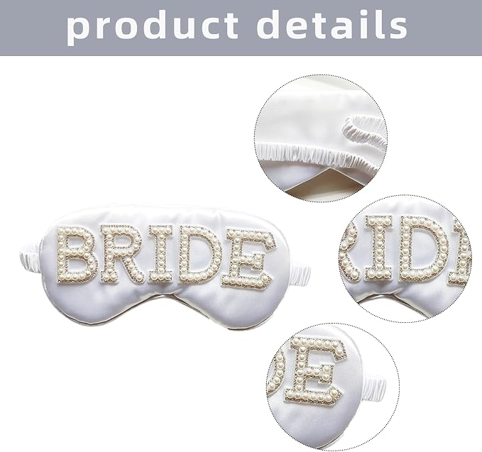 Bride Eye Mask, Pearl Bridal Shower Gifts to Adjust Night Sleep, Sleeping Maskes - Image 3
