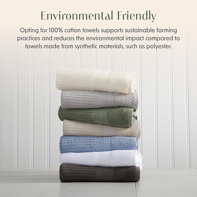Springtree Home 100% Cotton Bath Towel Set of 4 | Super Soft & Absorbent - Image 7