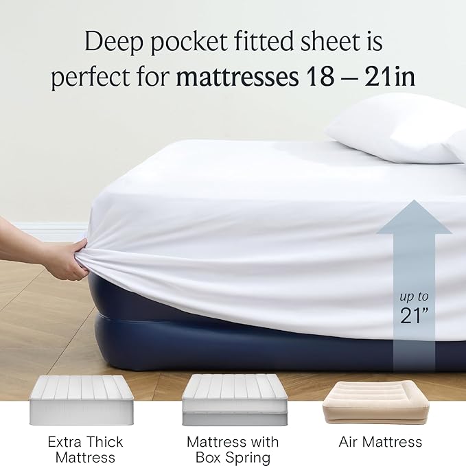 LuxClub 4 PC Full Size Sheet Set Bed Sheets Deep Pockets 18" Wrinkle Free - Image 6