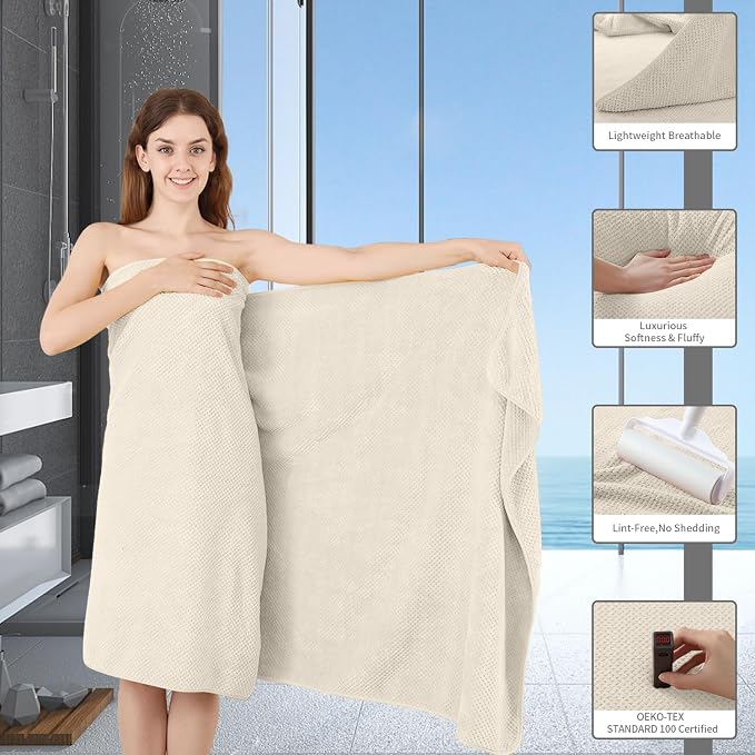 8 Piece Bathroom Towel Set |2 Oversized Bath Towels, 2 Hand Towels, 4 - Image 4
