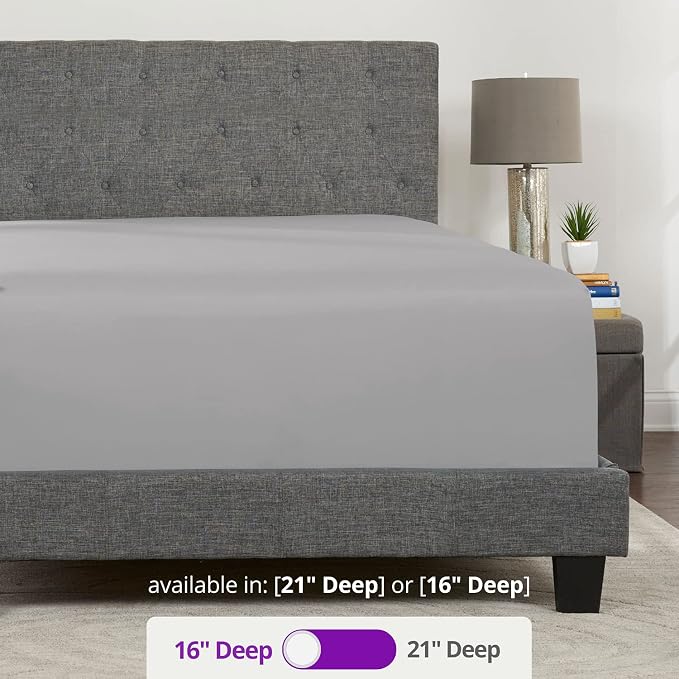 Real 16" Fitted Bed Sheets Deep Pocket Full Size, Fit 14"18" Mattresses & - Image 3
