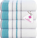 CASA COPENHAGEN White Bay 4Pcs 100% Egyptian Cotton Designer Hand Towels Gift by CASACOPENHAGEN