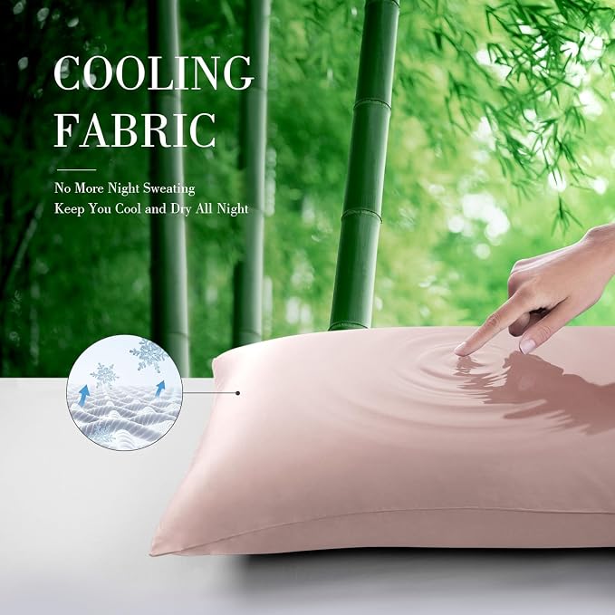 WishSmile Cooling King Pillow Cases Set of 2 Breathable Cool Silky Soft - Image 4