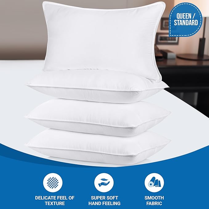 Utopia Bedding Bed Pillows for Sleeping, Queen Size Set of 4, Hotel Pillow - Image 2