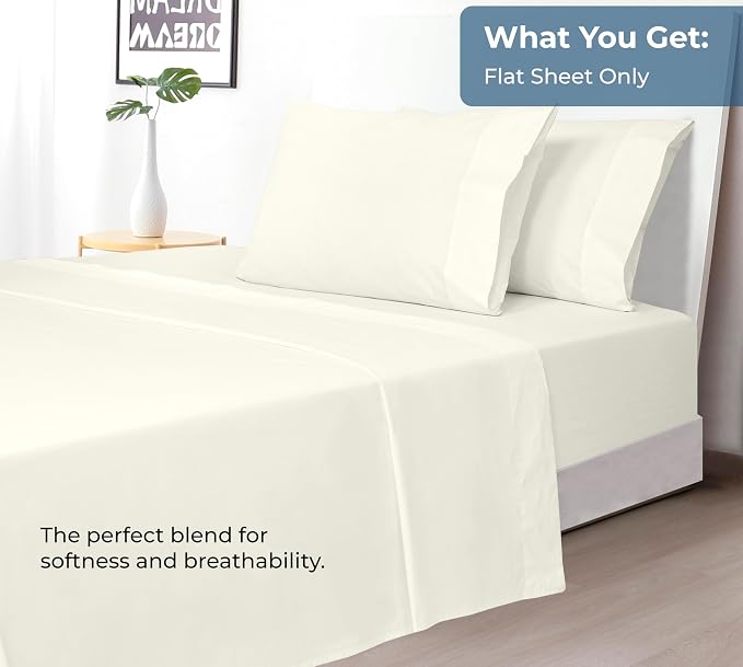 Royale Linens 100% Organic Cotton Twin Flat Sheet Only - Image 5