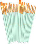 BOSOBO Paint Brushes Set, 2 Pack 20 Pcs Round Pointed Tip Paintbrushes Nylon by ArtistPaintBrushesSet