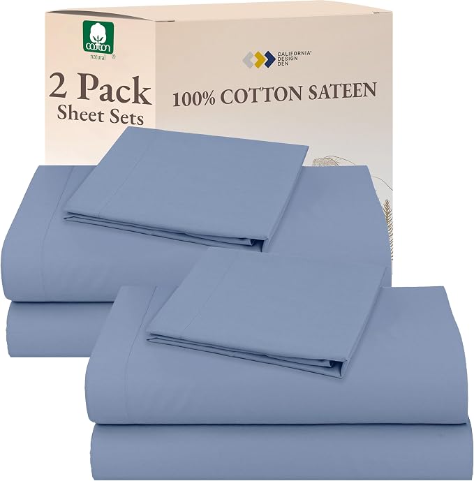California Design Den 100% Cotton 2-Pack Twin Size Bed Sheets, Soft & Durable by CaliforniaDesignDen
