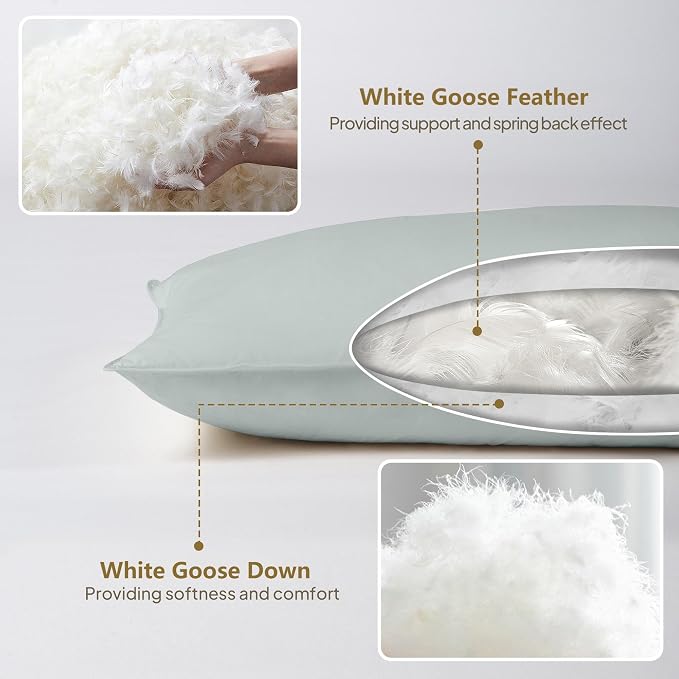 Goose Down Body Pillows for Adults, Large Body Pillow for Side Sleeper - Image 4