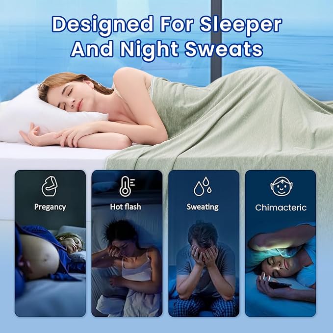 Topcee Cooling Blanket for Night Sweats Absorbs Heat to Keep Adults, Children - Image 4