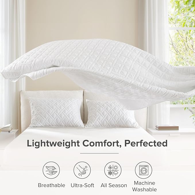 Comfort Spaces Twin Quilt Set Modern Reversible Diamond Coverlet Twin Bedding - Image 4