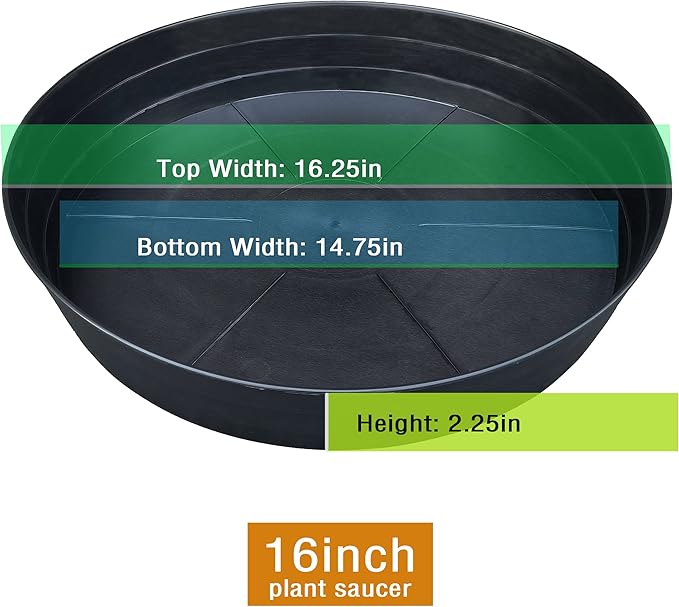 LWALRS Plant Saucer 16 Inch 2 Pack 10 12 14 16 18 20 25, Plastic Plant Trays - Image 2