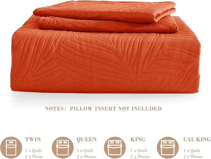 Exclusivo Mezcla Twin Quilt Bedding Set, Lightweight Burnt Orange Quilts Twin - Image 6