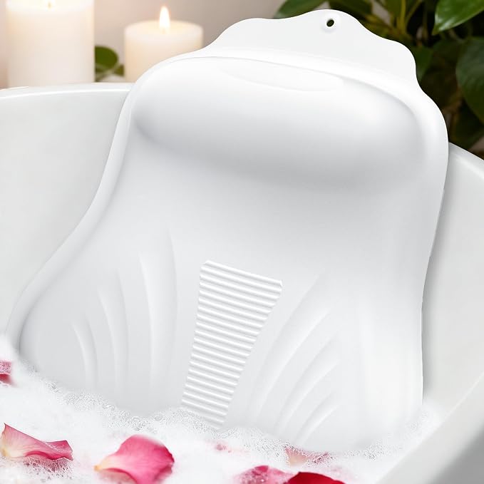 Bath Pillow for Tub, Adjustable Silicone Bathtub Pillows for Head and Neck by Cryoka