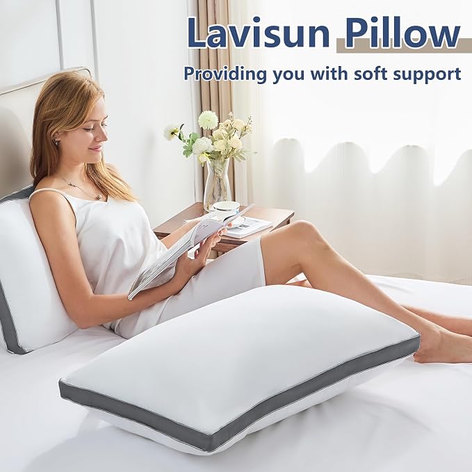 CozyLux Pillows Standard Size Set of 2, Soft Supportive Down Alternative Bed - Image 8