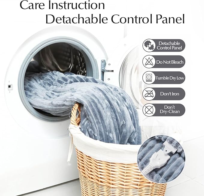 SNUGSUN Heated Blanket Throw Size, Soft and Cozy Electric Heating Blanket - Image 8