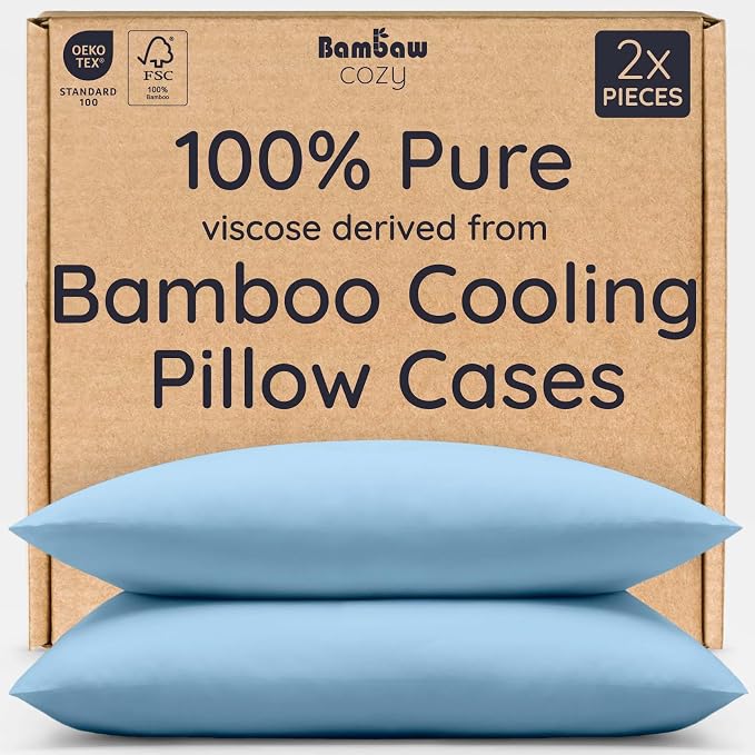 Bambaw 100% Viscose Derived from Bamboo Pillowcase Standard Size – Set of 2 by Bambaw