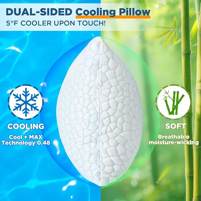 Cooling Pillow King Size Set of 2, Adjustable Bed Pillows - Image 3