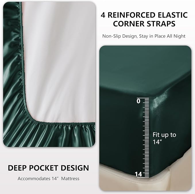 CozyLux Satin Sheets King Size Sheet Set - Image 4