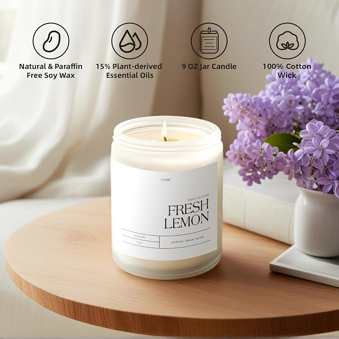 Fresh Lemon Highly Scented Candle - Image 3