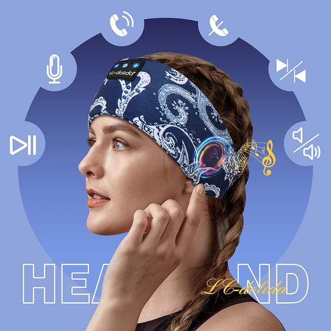 LC-dolida Sleep Headphones Bluetooth Headband Sleeping Wireless Headband - Image 2