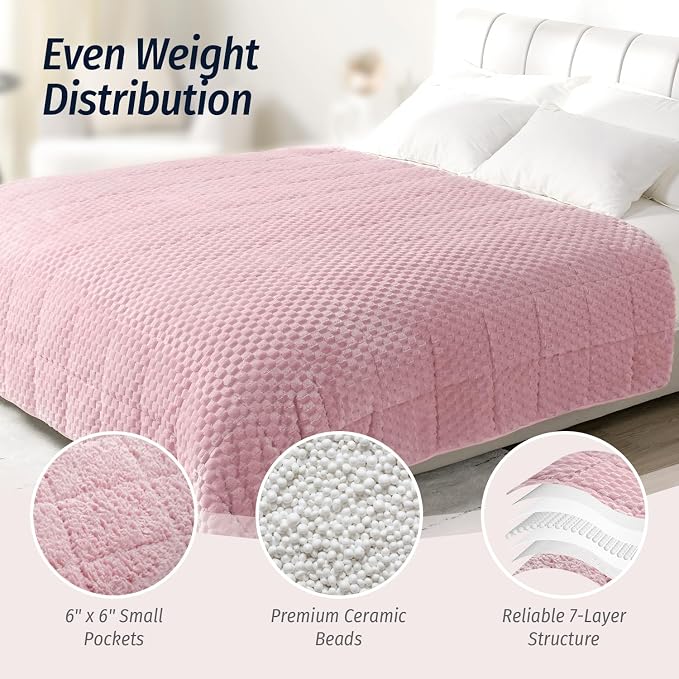 Wemore Fleece Weighted Blanket for Adults, Dual Sided Cozy Soft Sherpa Heavy - Image 5